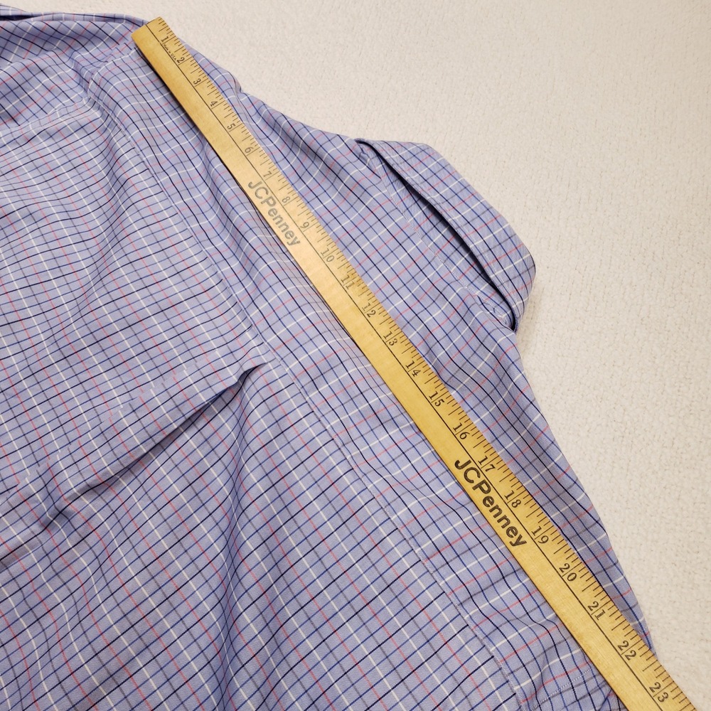 Turnbull and Asser Button Down Shirt Men XXL Blue Check Plaid Cotton England - Picture 6 of 8